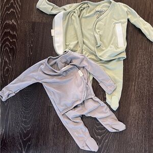 Cozy Earth Kids Pajama Set - Green and Gray